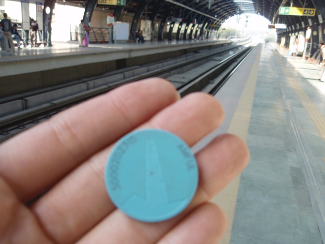 インドの電車チケット（コイン型）
